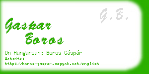 gaspar boros business card