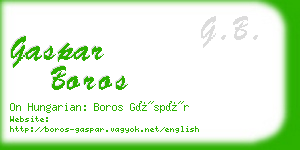 gaspar boros business card